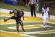 Oct 5, 2013; Waco, TX, USA; Baylor Bears wide receiver Antwan Goodley (5) and running back Shock Linwood (32) celebrate the touchdown against the West Virginia Mountaineers during the first half at Floyd Casey Stadium. Mandatory Credit: Jerome Miron-USA T