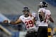 Oct 5, 2013; Kent, OH, USA; Northern Illinois Huskies cornerback Paris Logan (29) and safety Jimmie Ward (15) celebrate during the fourth quarter at Dix Stadium. Northern Illinois beat Kent State 38-24. Mandatory Credit: Ken Blaze-USA TODAY Sports