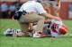 Oct 5, 2013; Knoxville, TN, USA; Georgia Bulldogs wide receiver Michael Bennett (82) was injured during the game against the Tennessee Volunteers at Neyland Stadium. Georgia won in overtime 34 to 31. Mandatory Credit: Randy Sartin-USA TODAY Sports
