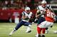 ATLANTA, GA - SEPTEMBER 29: Brandon Bolden #38 of the New England Patriots carries the ball against William Moore #25 of the Atlanta Falcons during the game at Georgia Dome on September 29, 2013 in Atlanta, Georgia. (Photo by Kevin C. Cox/Getty Images)