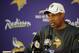EDEN PRAIRIE, MN - MAY 03: Leslie Frazier of the Minnesota Vikings speaks to the media during a rookie minicamp on May 3, 2013 at Winter Park in Eden Prairie, Minnesota. (Photo by Hannah Foslien/Getty Images)