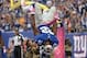 Oct 6, 2013; East Rutherford, NJ, USA; New York Giants running back David Wilson (22) does a back flip after scoring a touchdown against the Philadelphia Eagles in the first quarter during the game at MetLife Stadium. Mandatory Credit: Robert Deutsch-USA