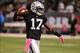 Oct 6, 2013; Oakland, CA, USA; Oakland Raiders wide receiver Denarius Moore (17) before the game against the San Diego Chargers at O.co Coliseum. Mandatory Credit: Kelley L Cox-USA TODAY Sports
