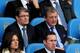 MANCHESTER, ENGLAND - OCTOBER 05: England manager Roy Hodgson (R) looks on from the stands during the Barclays Premier League match between Manchester City and Everton at Etihad Stadium on October 5, 2013 in Manchester, England. (Photo by Shaun Botteril