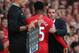 LIVERPOOL, ENGLAND - OCTOBER 05: Liverpool manager Brendan Rodgers congratulates his goal scorer Daniel Sturridge as he is substituted during the Barclays Premier League match between Liverpool and Crystal Palace at Anfield on October 5, 2013 in Liverpoo