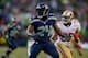 SEATTLE, WA - SEPTEMBER 15: Running back Marshawn Lynch #24 of the Seattle Seahawks runs a pass route against the San Francisco 49ers at CenturyLink Field on September 15, 2013 in Seattle, Washington. (Photo by Otto Greule Jr/Getty Images)