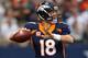 ARLINGTON, TX - OCTOBER 06: Peyton Manning #18 of the Denver Broncos throws against the Dallas Cowboys in the first quarter at AT&T Stadium on October 6, 2013 in Arlington, Texas. (Photo by Ronald Martinez/Getty Images)