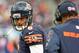 CHICAGO, IL - OCTOBER 06: Jay Cutler #6 of the Chicago Bears looks back at head coach Marc Trestman during a game against the New Orleans Saints at Soldier Field on October 6, 2013 in Chicago, Illinois. The Saints defeated the Bears 26-18. (Photo by Jonat