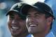 DUBLIN, OH - OCTOBER 01: Jason Day (L) and Adam Scott of Australia and the International Team pose during a photocall on the practice ground prior to the start of The Presidents Cup at Muirfield Village Golf Course on October 1, 2013 in Dublin, Ohio. (