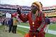 Jan 6, 2013; Landover, MD, USA; Washington Redskins fan Chief Zee on the field before NFC Wild Card playoff game against the Seattle Seahawks at FedEx Field. Mandatory Credit: Brad Mills-USA TODAY Sports