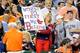 BALTIMORE, MD - SEPTEMBER 27: A Boston fan holds up a sign during the game between the Boston Red Sox and the Baltimore Orioles at Oriole Park at Camden Yards on September 27, 2013 in Baltimore, Maryland. (Photo by Greg Fiume/Getty Images)