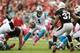 Cam Newton, a threat to run, is only averaging 30.8 rushing yards per game, the lowest in his three seasons.