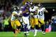 LONDON, ENGLAND - SEPTEMBER 29: Wide receiver Jerome Simpson #81 of the Minnesota Vikings is tackled by Jonathan Dwyer #27 of the Pittsburgh Steelers and cornerback Cortez Allen #28 of the Pittsburgh Steelers during the NFL International Series game betw
