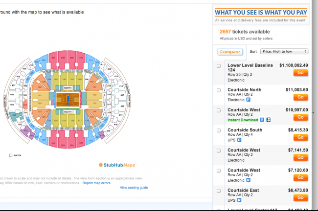 Courtside Lakers-Heat Tickets Currently on Sale for Just $1 Million on ...