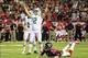 Oct 7, 2013; Atlanta, GA, USA; New York Jets place kicker Nick Folk (2) celebrates the game winning field goal kick in the second half against the Atlanta Falcons at the Georgia Dome. The Jets won 30-28. Mandatory Credit: Daniel Shirey-USA TODAY Sports
