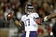 Oct 5, 2013; Stanford, CA, USA; Washington Huskies quarterback Keith Price (17) prepares to throw a pass against the Stanford Cardinal in the second quarter at Stanford Stadium. Mandatory Credit: Cary Edmondson-USA TODAY Sports