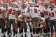 TAMPA, FL - SEPTEMBER 29: Mike Glennon #8 of the Tampa Bay Buccaneers calls the plays from the huddle against the Arizona Cardinals at Raymond James Stadium on September 29, 2013 in Tampa, Florida. ( Photo by Scott Iskowitz/Getty Images)
