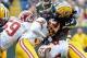 Sep 15, 2013; Green Bay, WI, USA; Washington Redskins safety Brandon Meriweather hits Green Bay Packers running back Eddie Lacy in the first quarter at Lambeau Field. Lacy was hurt on the play and did not return for the rest of the game. Mandatory Cred