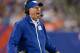EAST RUTHERFORD, NJ - SEPTEMBER 15: Head coach Tom Coughlin of the New York Giants yelling on the sideline during the 2nd half of the Denver Broncos 41-23 win over the New York Giants at MetLife Stadium on September 15, 2013 in East Rutherford, New Jerse