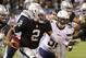 October 6, 2013; Oakland, CA, USA; Oakland Raiders quarterback Terrelle Pryor (2) runs with the ball against San Diego Chargers inside linebacker Manti Te'o (50) during the fourth quarter at O.co Coliseum. The Raiders defeated the Chargers 27-17. Mandator