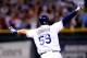 ST PETERSBURG, FL - OCTOBER 07: Jose Lobaton #59 of the Tampa Bay Rays rounds the bases after hitting a walk off home run in the bottom of the ninth to defeat the Boston Red Sox during Game Three of the American League Division Series at Tropicana Field