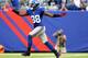 EAST RUTHERFORD, NJ - OCTOBER 06: Hakeem Nicks #88 of the New York Giants celebrates his first down catch in the first quarter against the Philadelphia Eagles at MetLife Stadium on October 6, 2013 in East Rutherford, New Jersey. (Photo by Elsa/Getty Ima