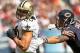 CHICAGO, IL - OCTOBER 06: Jimmy Graham #80 of the New Orleans Saints breaks away from Chris Conte #47 of the Chicago Bears at Soldier Field on October 6, 2013 in Chicago, Illinois. The Saints defeated the Bears 26-18. (Photo by Jonathan Daniel/Getty Image