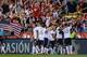 COLUMBUS, OH - SEPTEMBER 10: The United States Men's National Team celebrates a goal against Mexico at Columbus Crew Stadium on September 10, 2013 in Columbus, Ohio. (Photo by Jamie Sabau/Getty Images)