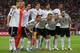 WARSAW, POLAND - JUNE 28: (L-R back row) Holger Badstuber, Manuel Neuer, Toni Kroos, Mats Hummels, Mario Gomez, Sami Khedira and Jerome Boateng (L-R front row) Philipp Lahm, Lukas Podolski, Bastian Schweinsteiger and Mesut Ozil of Germany line up for a
