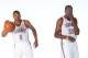 EDMOND, OK - SEPTEMBER 27: Russell Westbrook #0 and Kevin Durant #35 poses for a portrait during 2013 NBA Media Day on September 27, 2013 at the Thunder Events Center in Edmond, Oklahoma. NOTE TO USER: User expressly acknowledges and agrees that, by down