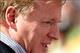 Sep 15, 2013; East Rutherford, NJ, USA; NFL commissioner Roger Goodell stands on the field prior to the game between the New York Giants and the Denver Broncos at MetLife Stadium. Mandatory Credit: Brad Penner-USA TODAY Sports
