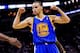 SAN ANTONIO, TX - MAY 6: Stephen Curry #30 of the Golden State Warriors celebrates while playing the San Antonio Spurs in Game One of the Western Conference Semifinals during the 2013 NBA Playoffs on May 6, 2013 at the AT&T Center in San Antonio, Texas.