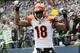 SEATTLE - OCTOBER 30: Wide receiver A.J. Green #18 of the Cincinnati Bengals celebrates after scoring a touchdown against the Seattle Seahawks at CenturyLink Field on October 30, 2011 in Seattle, Washington. (Photo by Otto Greule Jr/Getty Images)