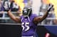 BALTIMORE, MD - SEPTEMBER 22: Outside linebacker Terrell Suggs #55 of the Baltimore Ravens is introduced before the start of the Ravens and Houston Texans game at M&T Bank Stadium on September 22, 2013 in Baltimore, Maryland. (Photo by Rob Carr/Getty Im