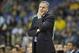 October 5, 2013; Ontario, CA, USA; Los Angeles Lakers head coach Mike D'Antoni watches game action against the Golden State Warriors during the second half at Citizens Business Bank Arena. Mandatory Credit: Gary A. Vasquez-USA TODAY Sports