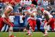 NASHVILLE, TN - OCTOBER 06: Quarterback Alex Smith #11 of the Kansas City Chiefs looks to throw a pass against the Tennessee Titans at LP Field on October 6, 2013 in Nashville, Tennessee. (Photo by Frederick Breedon/Getty Images)