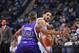 NEW ORLEANS, LA - APRIL 11: Greivis Vasquez #21 of the New Orleans Hornets moves the ball against Isaiah Thomas #22 of the Sacramento Kings on April 11, 2012 at the New Orleans Arena in New Orleans, Louisiana. NOTE TO USER: User expressly acknowledges an