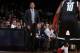 WASHINGTON, DC - OCTOBER 8: Head Coach Jason Kidd of the Brooklyn Nets instructs his team from the side-line against the Washington Wizards during the pre-season game at the Verizon Center on October 8, 2013 in Washington, DC. NOTE TO USER: User expressly