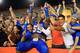 GAINESVILLE, FL - OCTOBER 05: Roderick Johnson #55 of the Florida Gators celebrates with fans following the game against the Arkansas Razorbacks at Ben Hill Griffin Stadium on October 5, 2013 in Gainesville, Florida. (Photo by Sam Greenwood/Getty Images