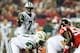 Oct 7, 2013; Atlanta, GA, USA; New York Jets quarterback Geno Smith (7) signals at the line in the first quarter against the Atlanta Falcons at the Georgia Dome. Mandatory Credit: Daniel Shirey-USA TODAY Sports