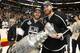 LOS ANGELES, CA - JUNE 11: Mike Richards #10 and Jeff Carter #77 of the Los Angeles Kings hold the Stanley Cup in celebration after defeating the New Jersey Devils in Game Six of the 2012 Stanley Cup Finals at Staples Center on June 11, 2012 in Los Angel