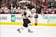 April 20, 2013; Raleigh, NC, USA; Philadelphia Flyers defensemen Kimmo Timonen (44) takes a shot against the Carolina Hurricanes at the PNC center. The Flyers defeated the Hurricanes 5-3. Mandatory Credit: James Guillory-USA TODAY Sports