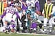 Oct 30, 2011; Charlotte, NC, USA; Carolina Panthers wide receiver Steve Smith (89) gets pushed out of bounds by the Minnesota Vikings defense during the first quarter at Bank of America Stadium. Mandatory Credit: Jeremy Brevard-USA TODAY Sports