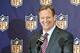 March 18, 2013; Phoenix, AZ, USA; NFL commissioner Roger Goodell speaks during a press conference at the annual NFL meetings at the Arizona Biltmore. Mandatory Credit: Casey Sapio-USA TODAY Sports