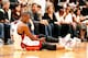 MIAMI - APRIL 23: Dwyane Wade #3 of the Miami Heat reacts after an injury in Game Three of the Eastern Conference Quarterfinals against the Boston Celtics during the 2010 NBA Playoffs on April 23, 2010 at American Airlines Arena in Miami, Florida. The C