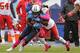 NASHVILLE, TN - OCTOBER 06: Chris Johnson #28 of the Tennessee Titans is tackled by Brandon Flowers #24 of the Kansas City Chiefs at LP Field on October 6, 2013 in Nashville, Tennessee. (Photo by Frederick Breedon/Getty Images)