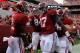 TUSCALOOSA, AL - OCTOBER 05: DeAndrew White #2 of the Alabama Crimson Tide reacts after pulling in a touchdown reception against the Georgia State Panthers with Kenyan Drake #17, Brian Vogler #84, Chad Lindsay #78 at Bryant-Denny Stadium on October 5, 20
