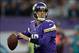 Sep 29, 2013; London, UNITED KINGDOM; Minnesota Vikings quarterback Matt Cassel (16) throws a pass against the Pittsburgh Steelers in the NFL International Series game at Wembley Stadium. Mandatory Credit: Kirby Lee-USA TODAY Sports