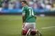 MEXICO CITY, MEXICO - AUGUST 15: Javier Hernandez of Mexico reacts during a FIFA friendly match between Mexico and US at Azteca Stadium on August 15, 2012 in Mexico City, Mexico. (Photo by Miguel Tovar/Getty Images) *** Javier Hernandez