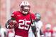 Aug 31, 2013; Madison, WI, USA; Wisconsin Badgers running back Melvin Gordon (25) rushes for a touchdown during the second quarter against the Massachusetts Minutemen at Camp Randall Stadium. Mandatory Credit: Jeff Hanisch-USA TODAY Sports